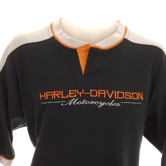 XL - Lg HD Polo Embroidered V Neck No Collar Shirt - Picture 4 of 11